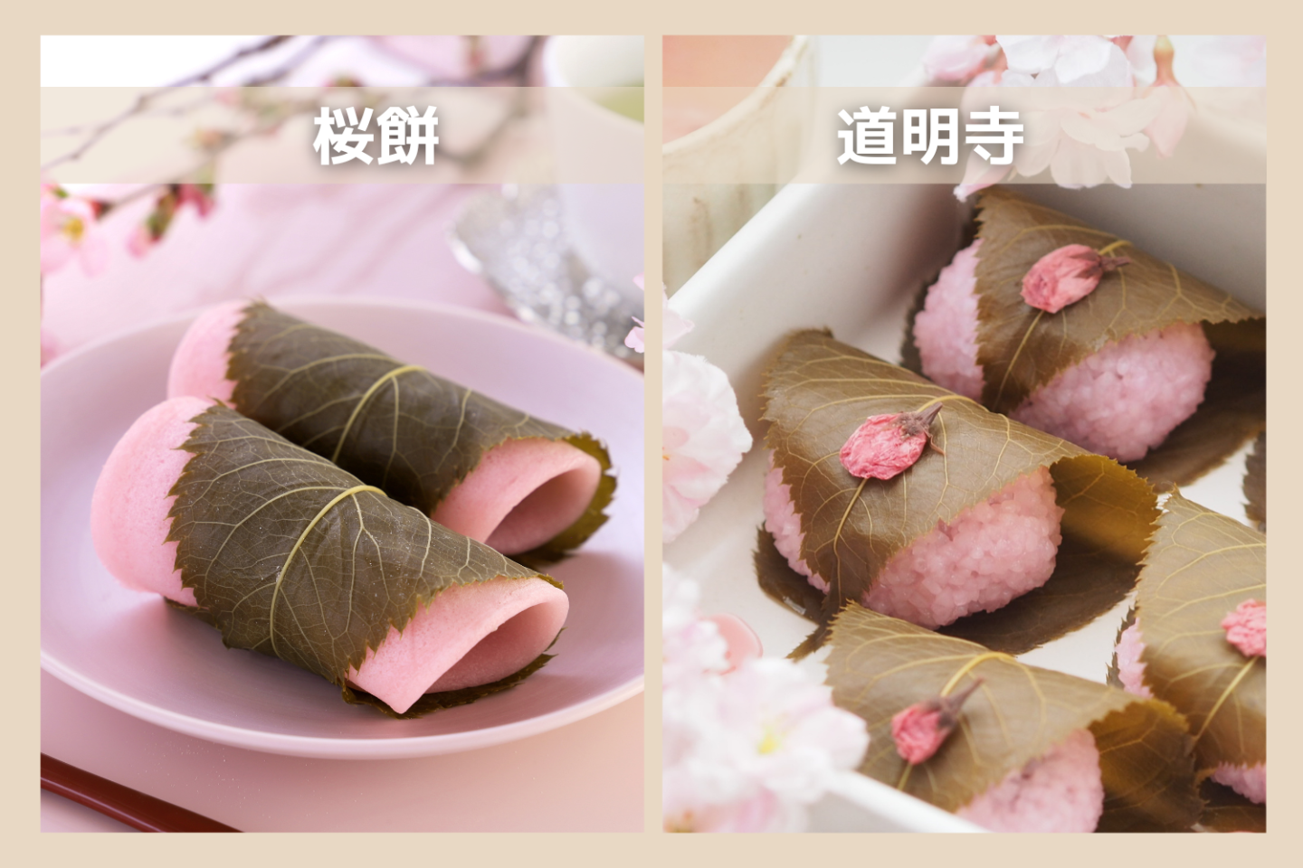 「桜餅」と「道明寺」は材料から違う…由来を知って納得！桜の葉は食べるもの？